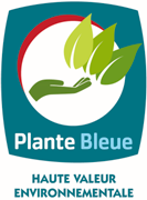 Logo plante bleu, haute valeur environnementale