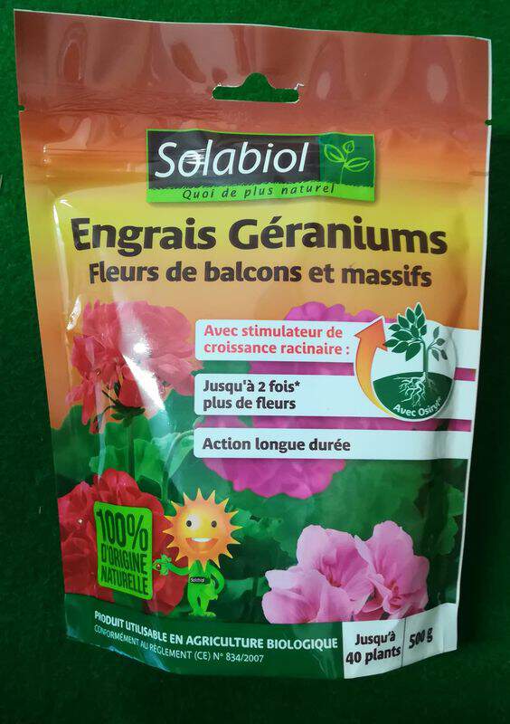  - Engrais géraniums - Solabiol 500g - Engrais