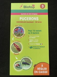  - - BIOTOP Coccinelle - Coccilarve 50 larves (Pucerons) - Lutte biologique et protection